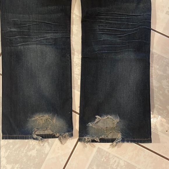 XY XRAY Blue Straight-Leg Jeans with Vintage Fading - Picture 7 of 8